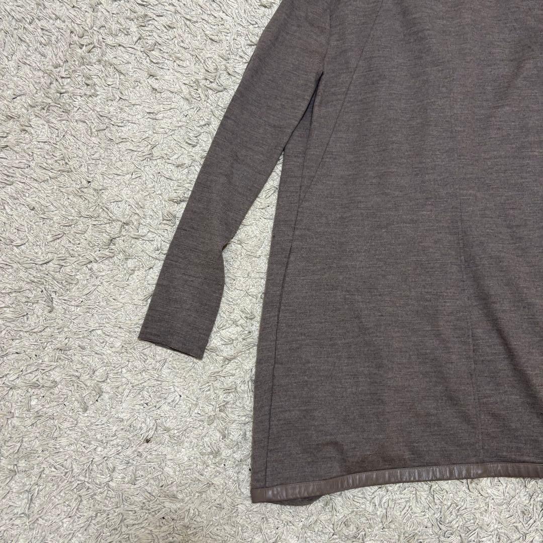 ヘルムートラング レザーパイピング ドレープ カーディガン XS