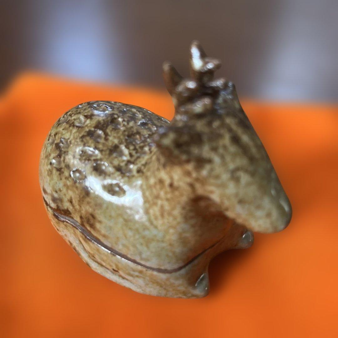 香合　鹿　常磐窯