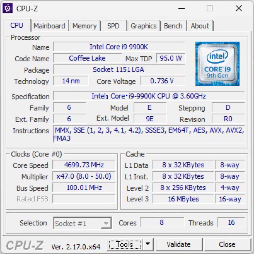 最終価格 i9-9900K DDR4 16GB Z390 Pro4 セット