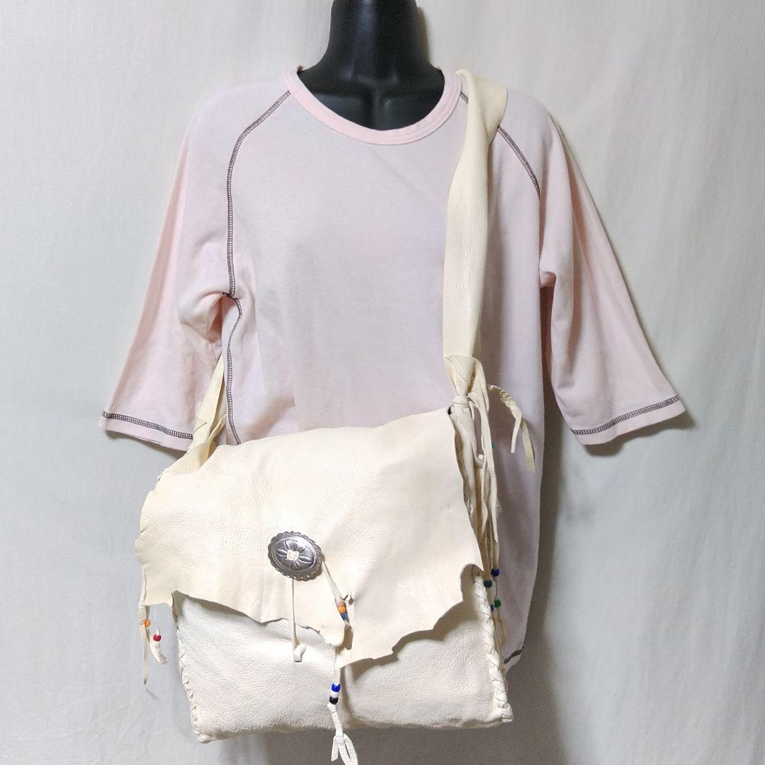 u*n様 ネイティブ 本革 ディアスキン ショルダーバッグ デッドストック メキ