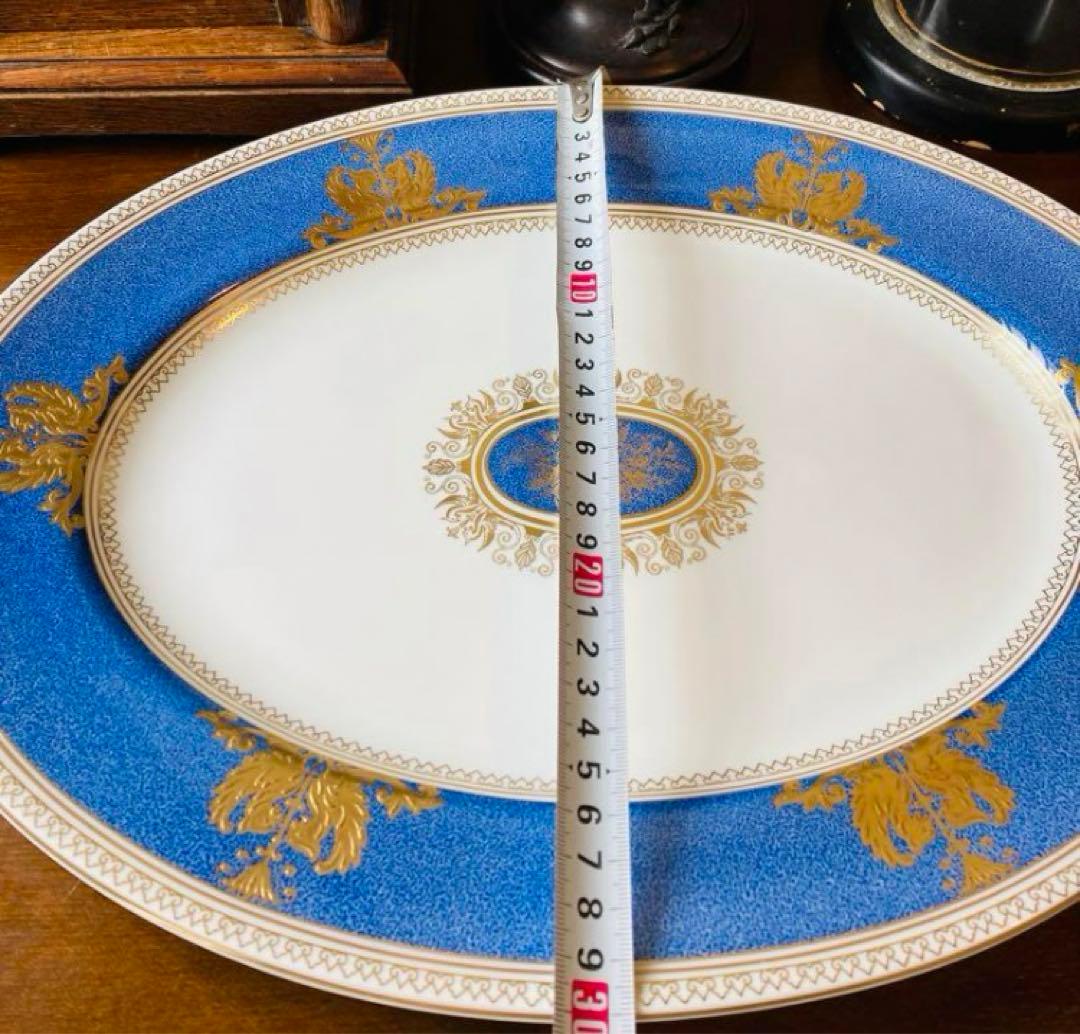 ウェッジウッド コロンビア　パウダー　ブルー オーバルプレート