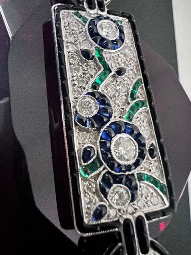 Vintage K18 WGダイヤモンド ブローチ Brooch 約19g