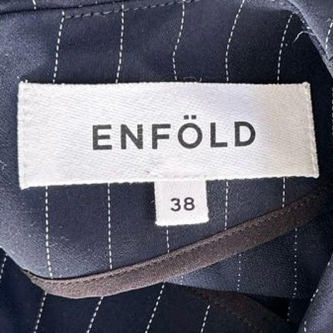 24SS✨美品　エンフォルド PE ピン ストライプ プリーツ シャツ ブラウス