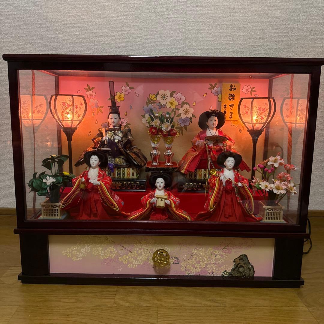 雛人形 オルゴールと照明付き