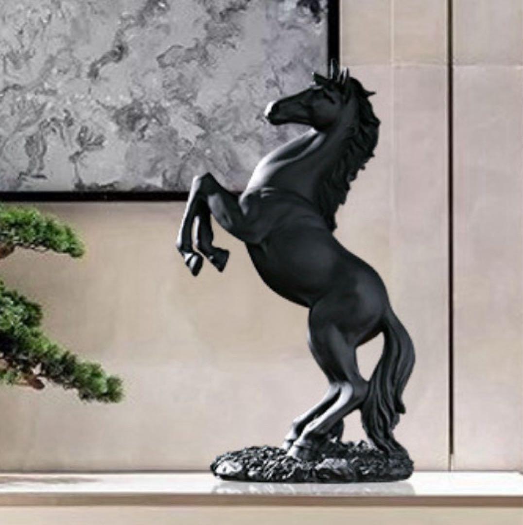 金馬＆黒馬 金運UP 仕事運UP 風水 開運 置物 午年 インテリア オブジェ