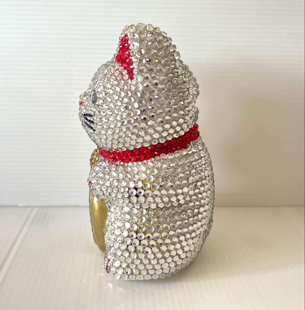 招き猫デコ　招き猫　開店祝い　プレゼント　置物　キラキラ　新品　貯金箱