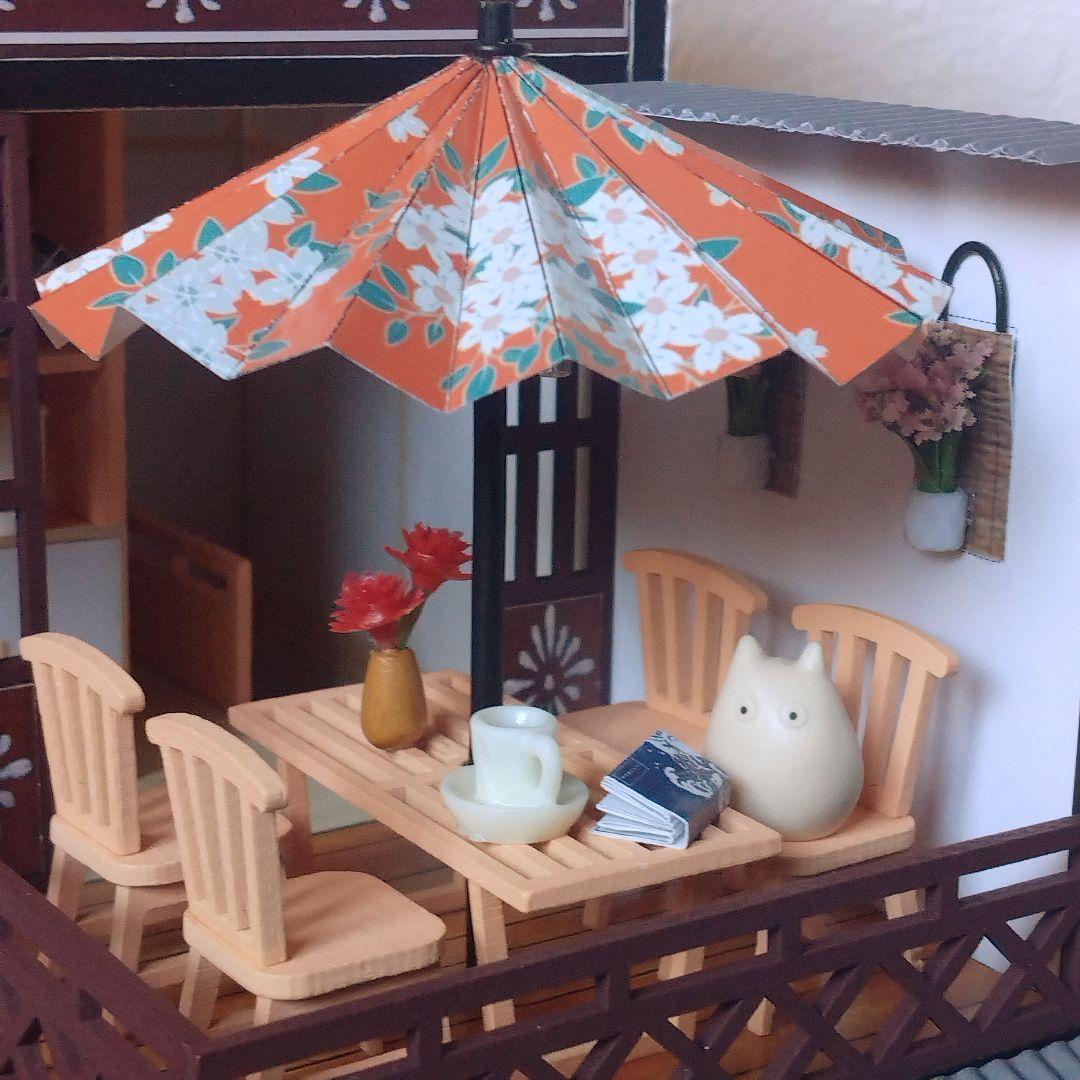 ドールハウス完成品【和風旅館】LEDライト、オルゴール、ケース、ミニフィギュア付