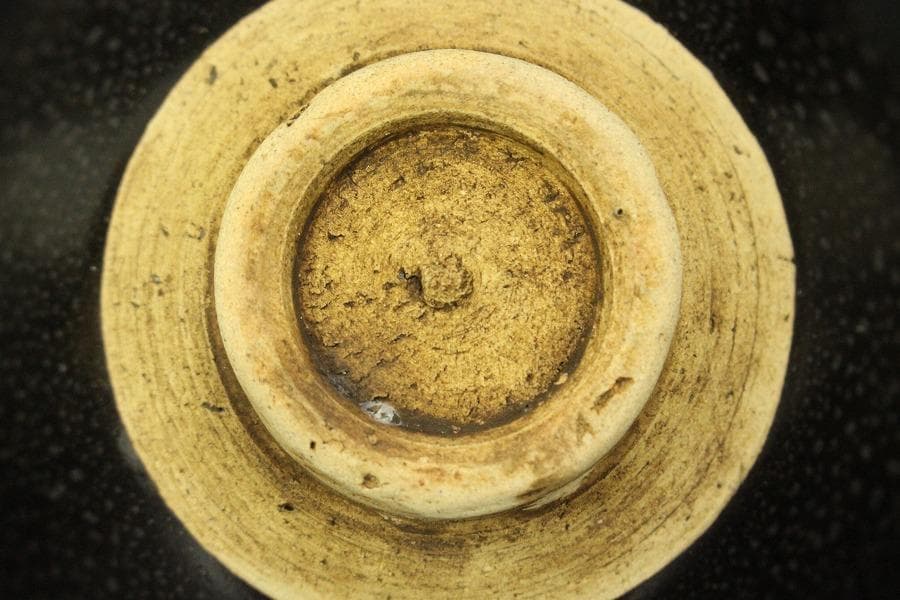 茶道具 油滴天目茶碗 塗り台 二件(ZE616)