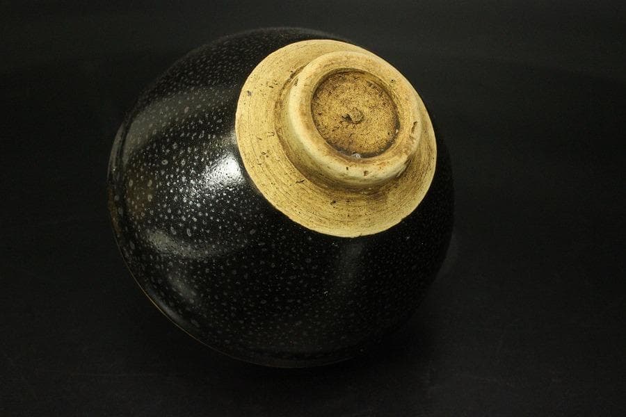 茶道具 油滴天目茶碗 塗り台 二件(ZE616)