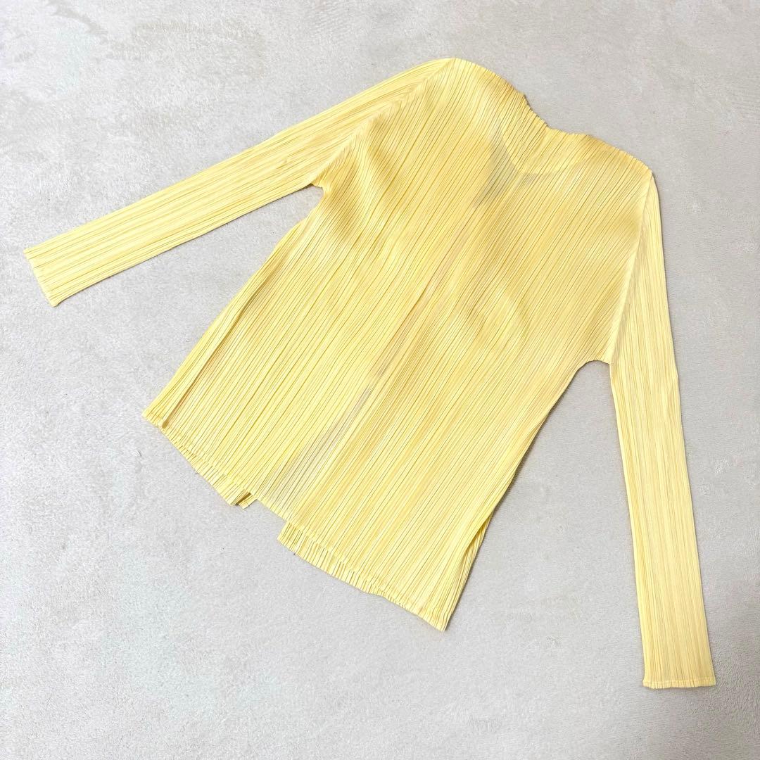 極美品✨PLEATS PLEASE ノーカラー　ベルト　イエロー　プリーツ