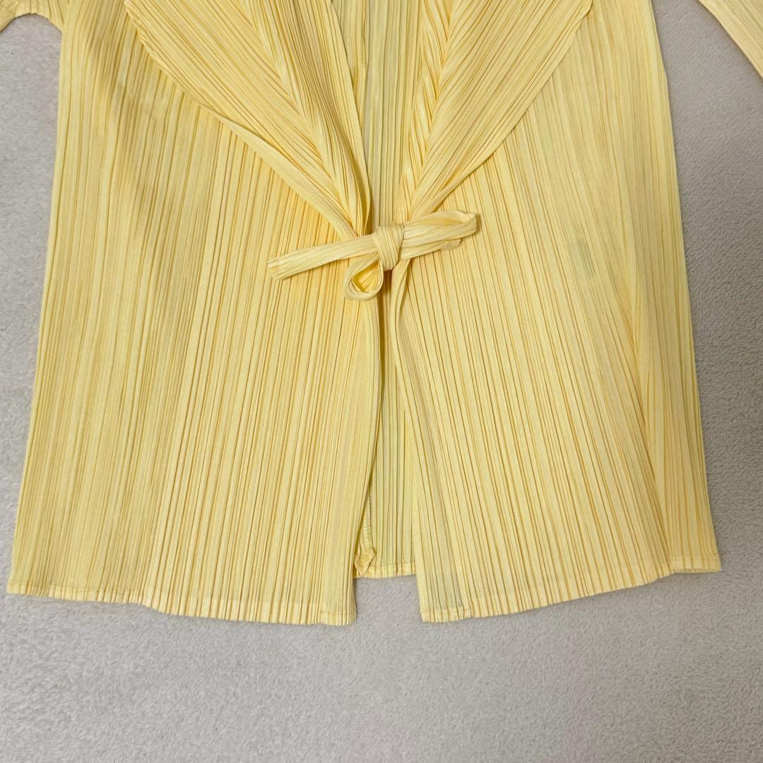 極美品✨PLEATS PLEASE ノーカラー　ベルト　イエロー　プリーツ