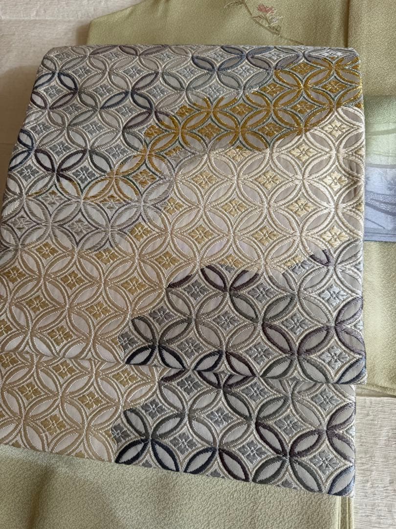 唐織　七宝繋ぎ　フォーマル袋帯　帯揚げセット　卒業式　入学式　結婚式