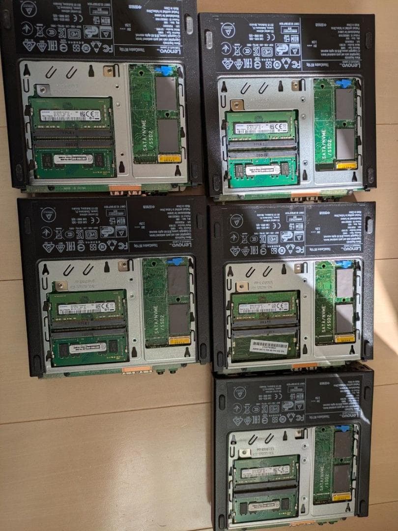 Lenovo M710q Core i3-7100T 8GB 5台　アダプター