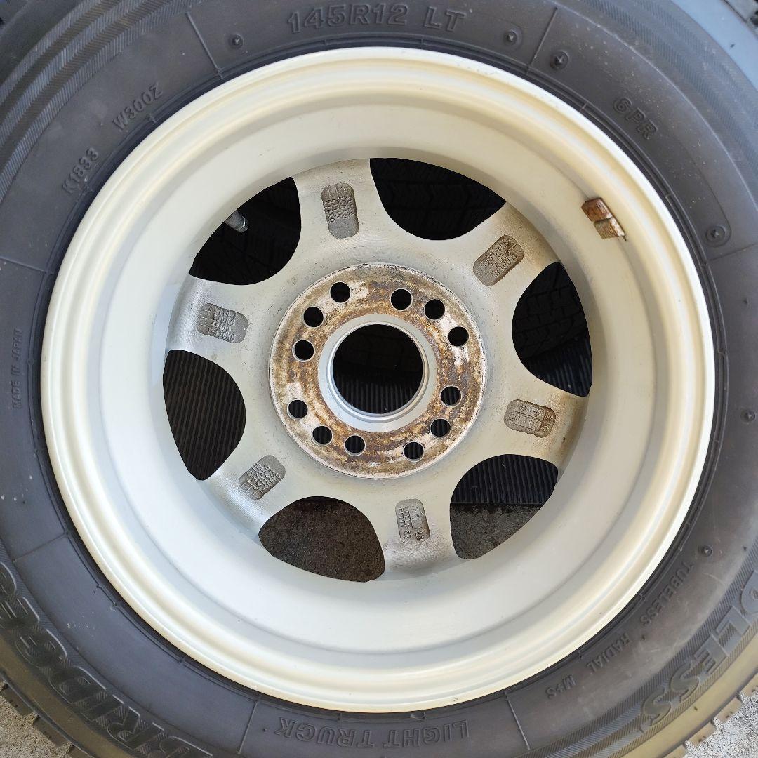 ①ブリヂストン W300 145R12 タイヤ×アルミ セット品 ２本