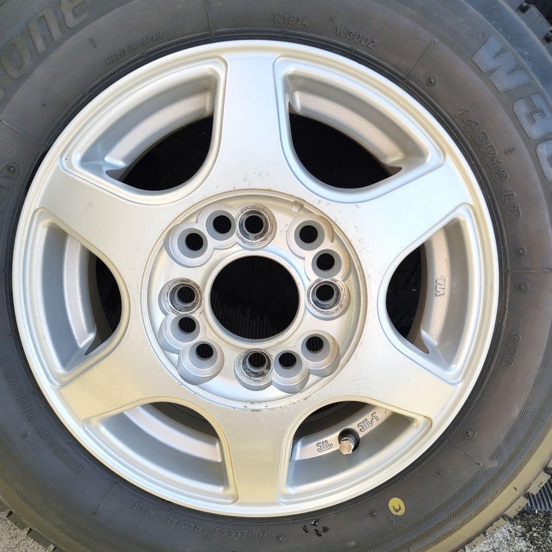 ①ブリヂストン W300 145R12 タイヤ×アルミ セット品 ２本