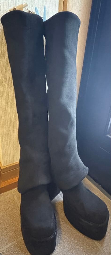 EMODA ルーズフレアカバーフィットブーツ エモダ ロングブーツ ブラック M