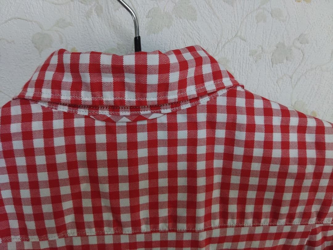 45R 薄オックスギンガムの908 8ノットシャツ アカギンガム　02サイズ