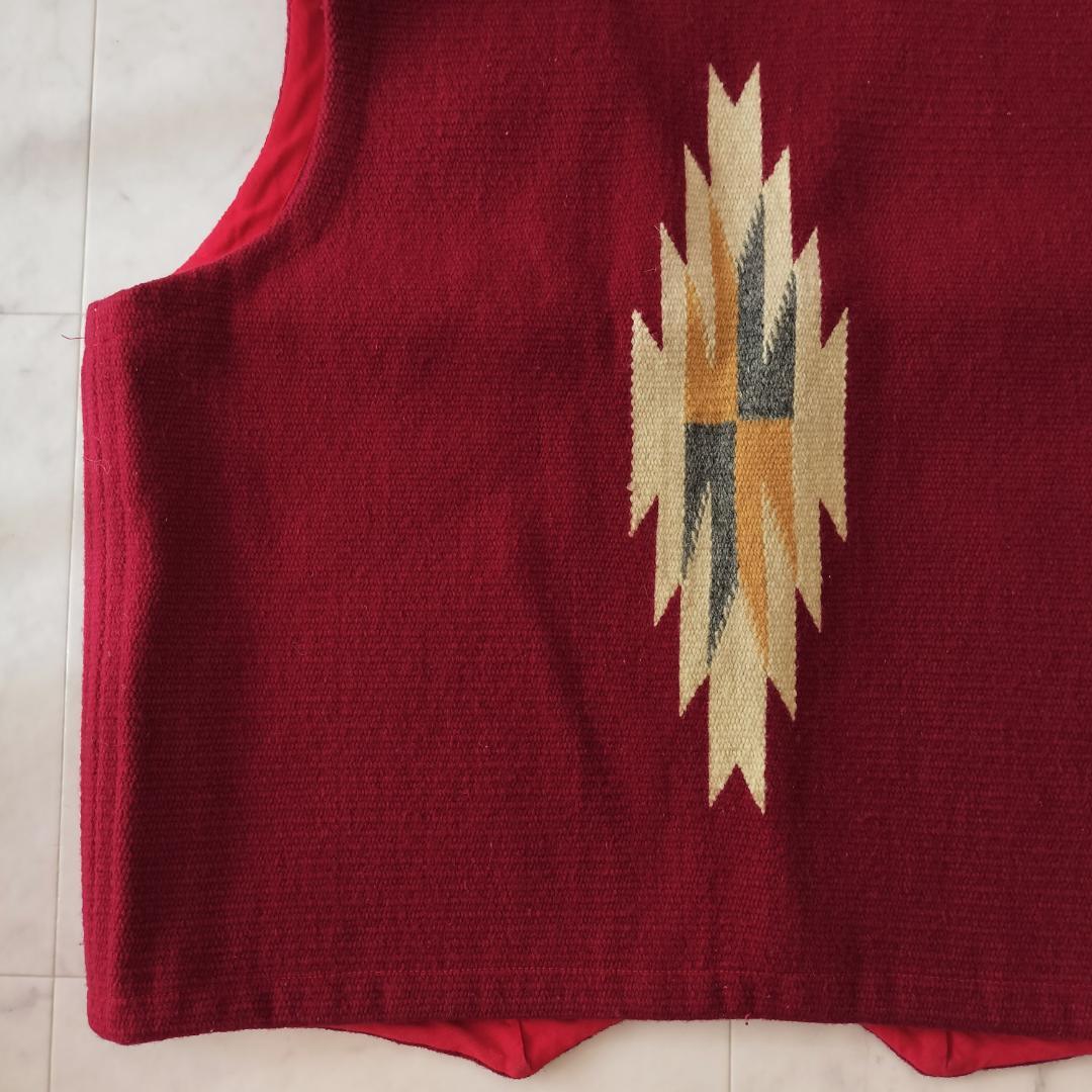 センチネラ 人気カラーレッド 42 XL ポインテッドチマヨベスト コンチョ