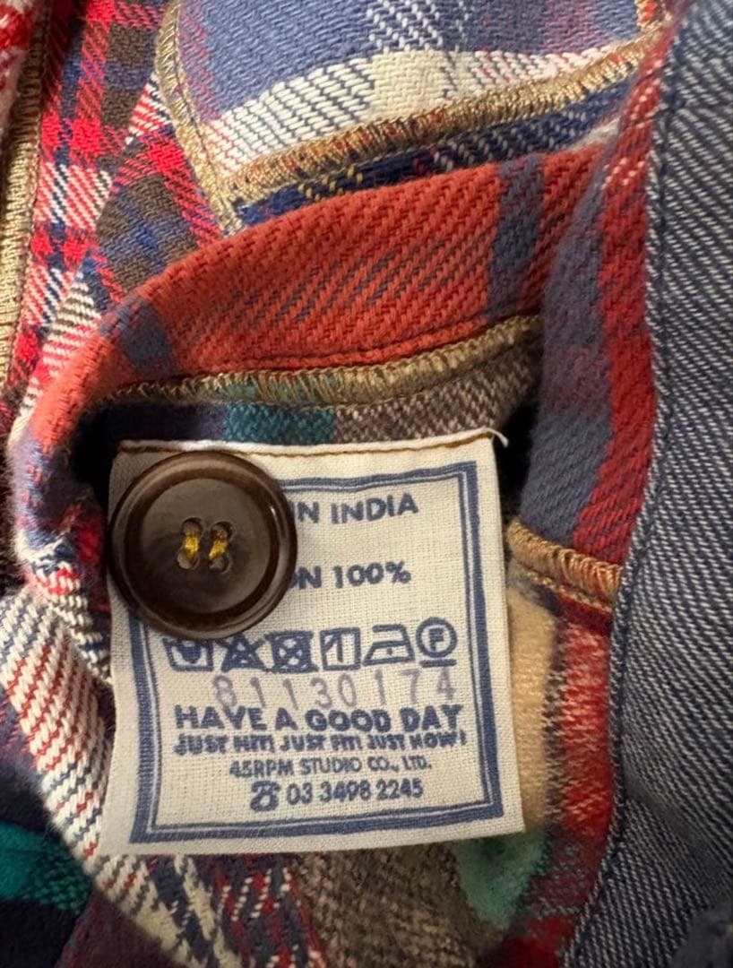 【専用】45R インドネルパッチワークの908 4ポケットシャツ