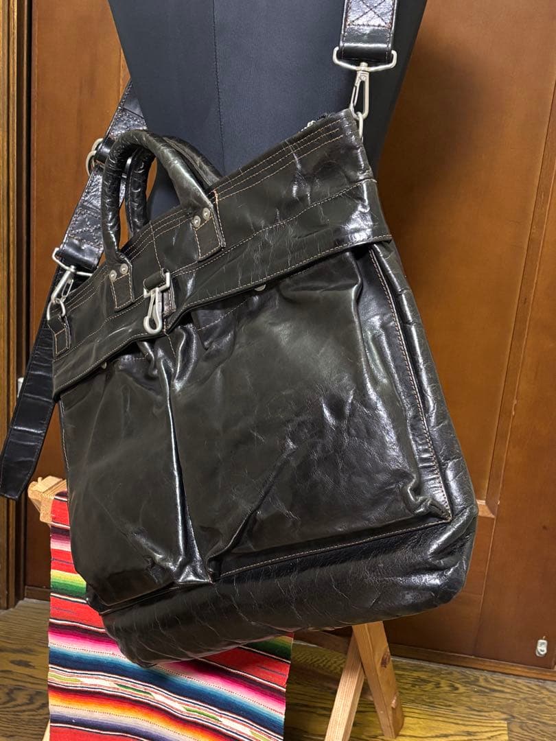 【レア品】レインボーカントリー/ヘルメットバッグ/バッファローレザー/黒