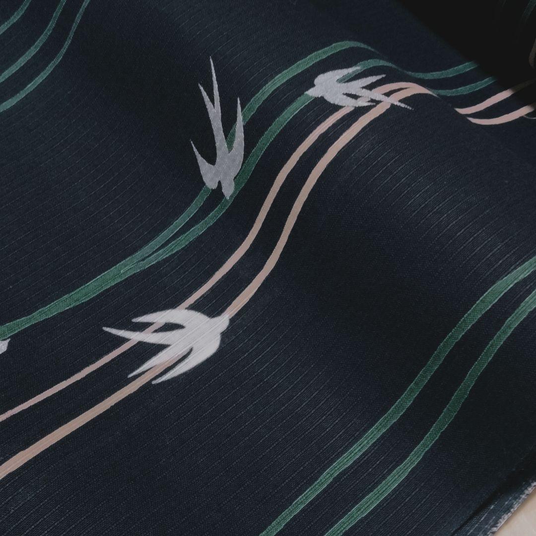 専用〉浴衣 反物 ツバメ 紺色 ViVi 幅広 男女兼用 ゆかた地【美品】