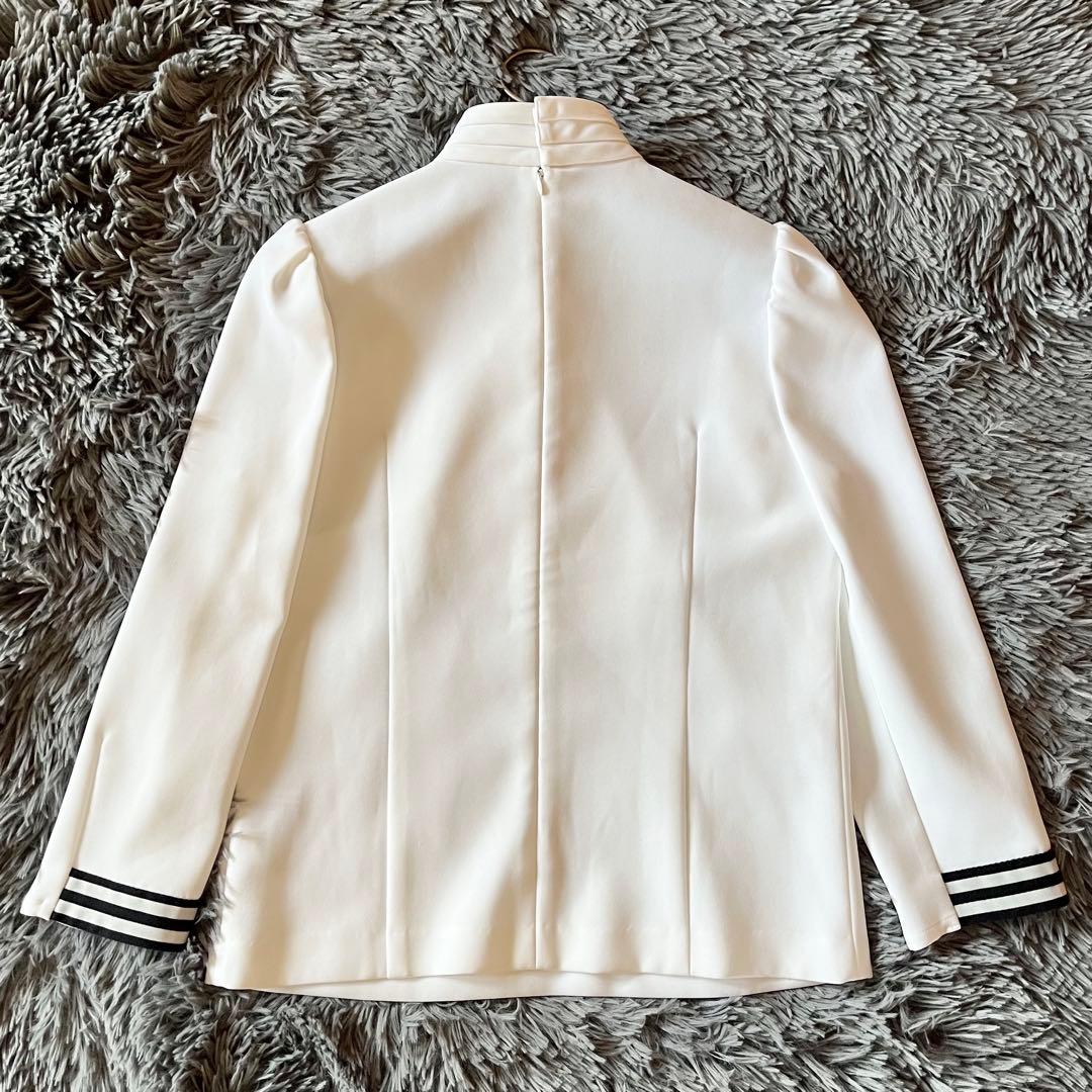 極美品✨ ボーダーズアットバルコニー ボウタイブラウス パール 定価3.7万円