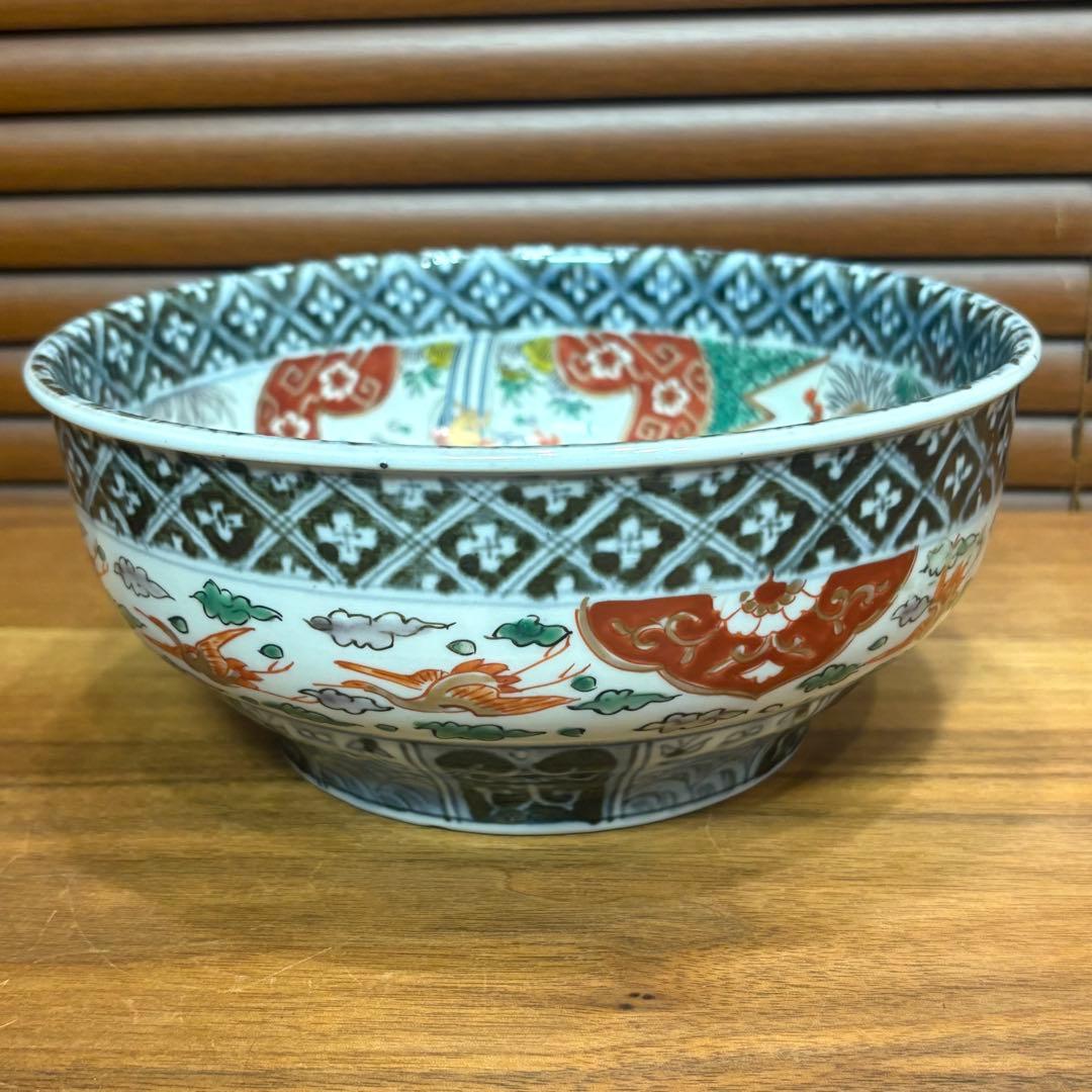 江戸時代　古伊万里　赤絵三重丼 三段鉢