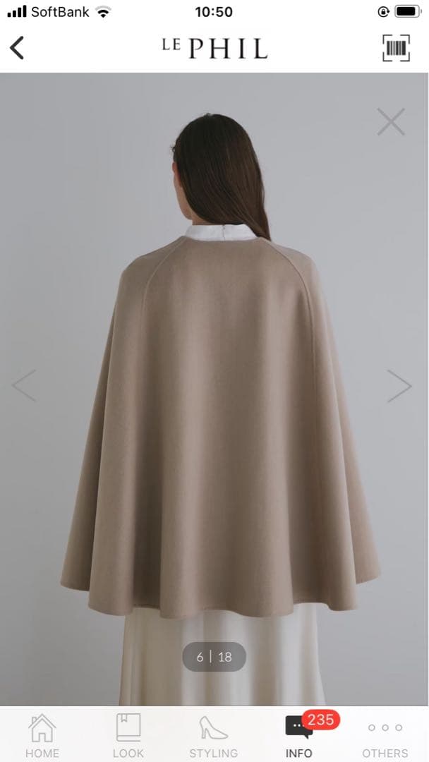 新品タグ付　LE PHIL ルフィル　ライトリバーケープ　定価¥69300