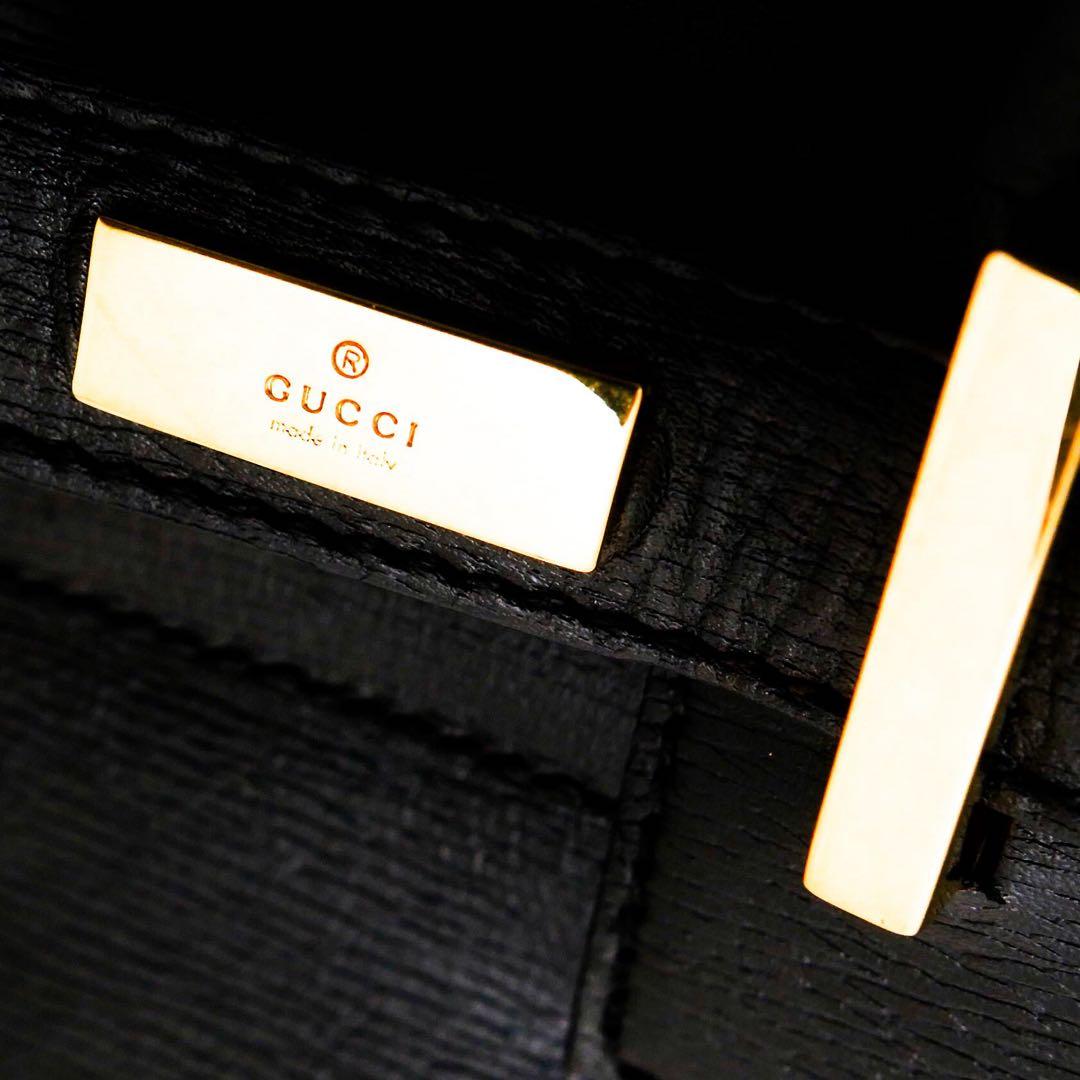 超美品　GUCCI グッチ　レザー　トートバッグ　バッグ　ビジネス　黒　袋付