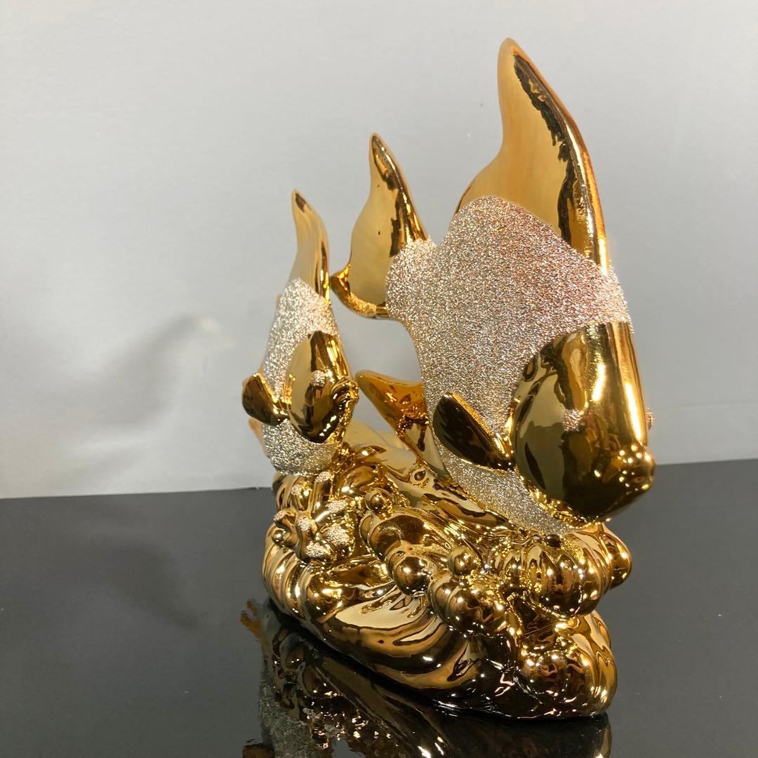 魚の置物 金色 アンティーク インテリア アート 雑貨
