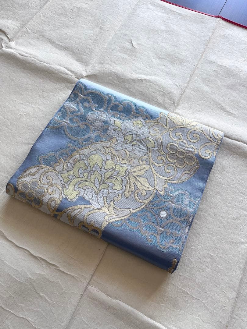 川島織物◆洋花更紗紋様の美しい袋帯◆六通柄