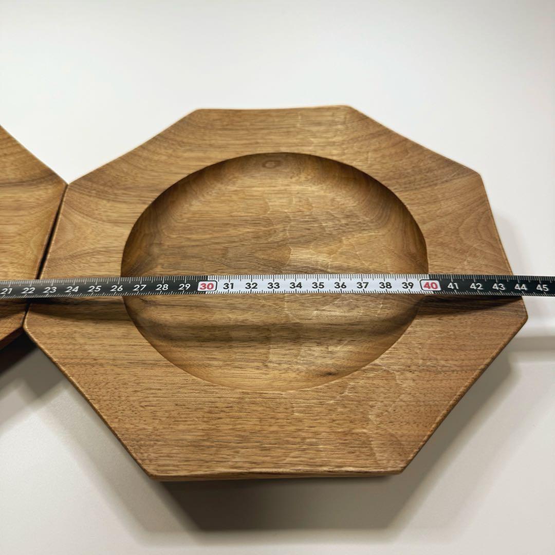 【ユタカ】木製オクトゴナルプレート22cm 2枚セット