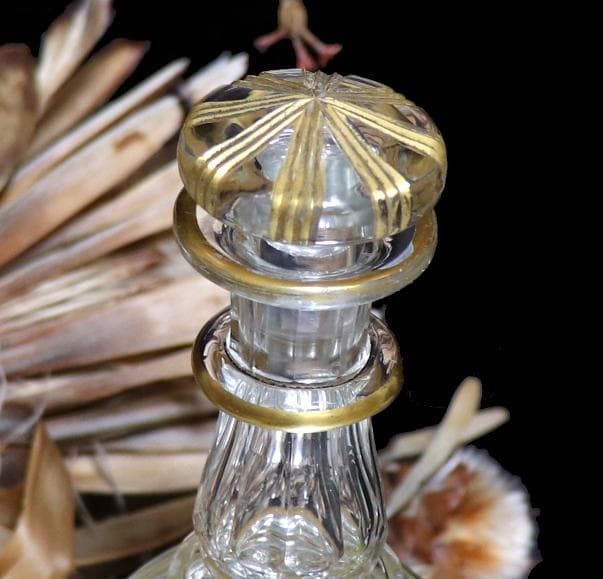 オールド・バカラ 1900年頃 金彩盛り上げ装飾デカンタ 美品 ボトル ゴールド