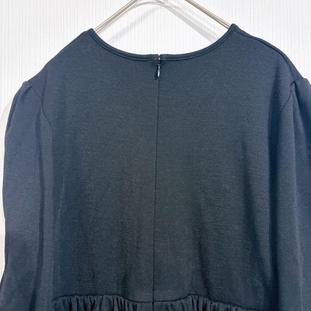 ボーダーズアットバルコニー ティアード ウール ブラウス チュニック ブラック