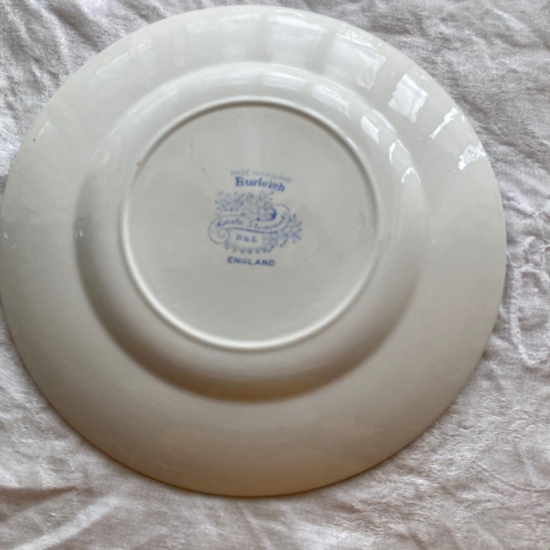 青い花柄の陶磁器皿 2枚セット　バーレイ　アジアンティックフェザンツ