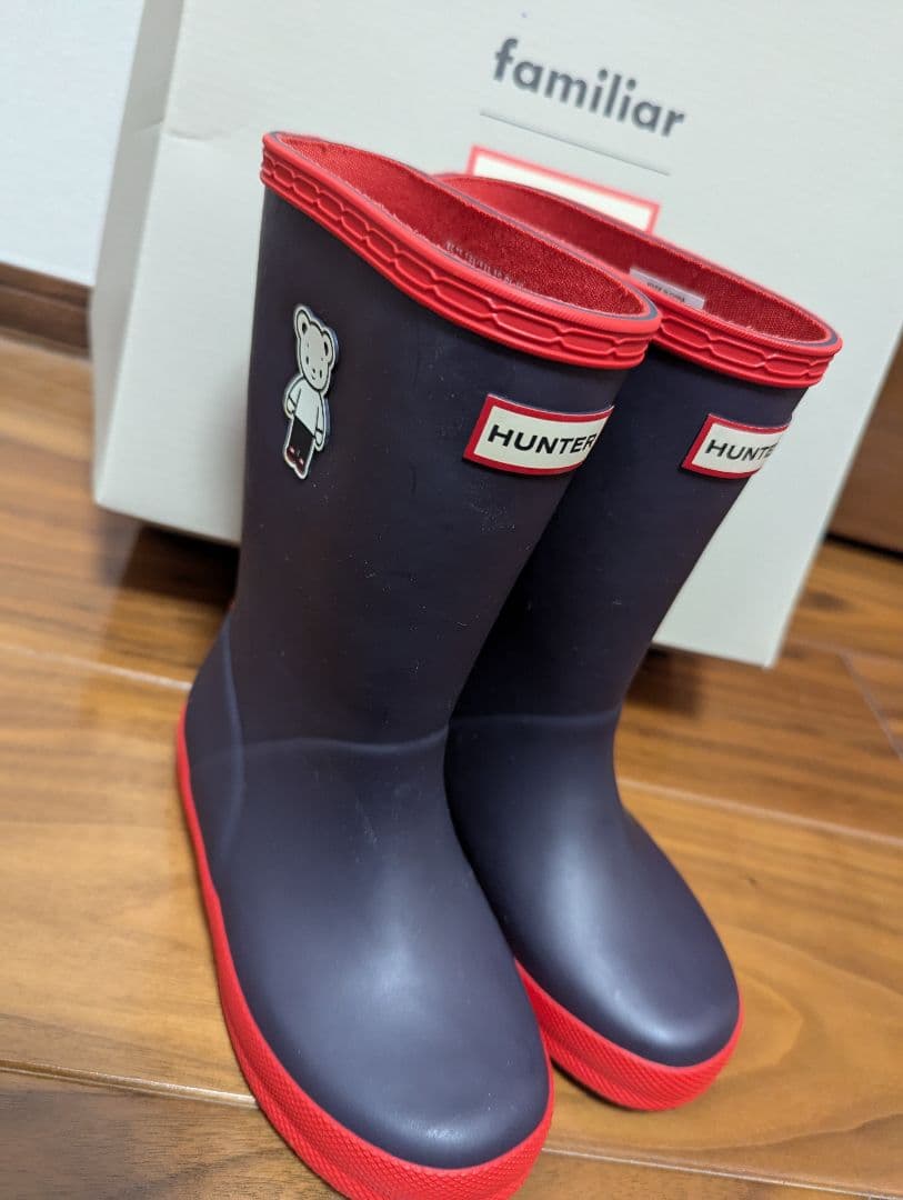 HUNTER 　ハンターファミリアfamiliar 長靴 レインブーツ１８センチ