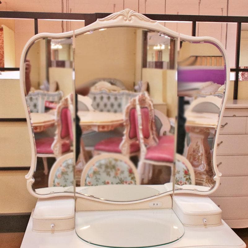 カンティーニュ ドレッサーデスク チェア ルーシー 猫脚 鏡台 白家具 コスメ