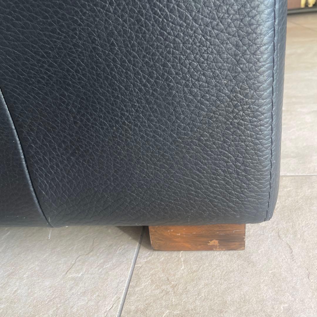 IDC大塚家具 LSシリーズ　黒レザー2人掛けソファ