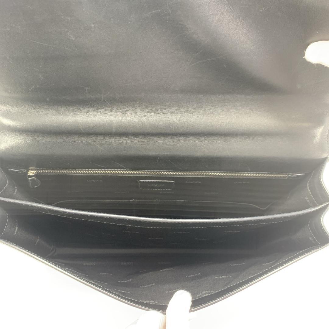 ロエベ ヴィンテージ アナグラム ビジネスバッグ ブリーフケース 本革 黒