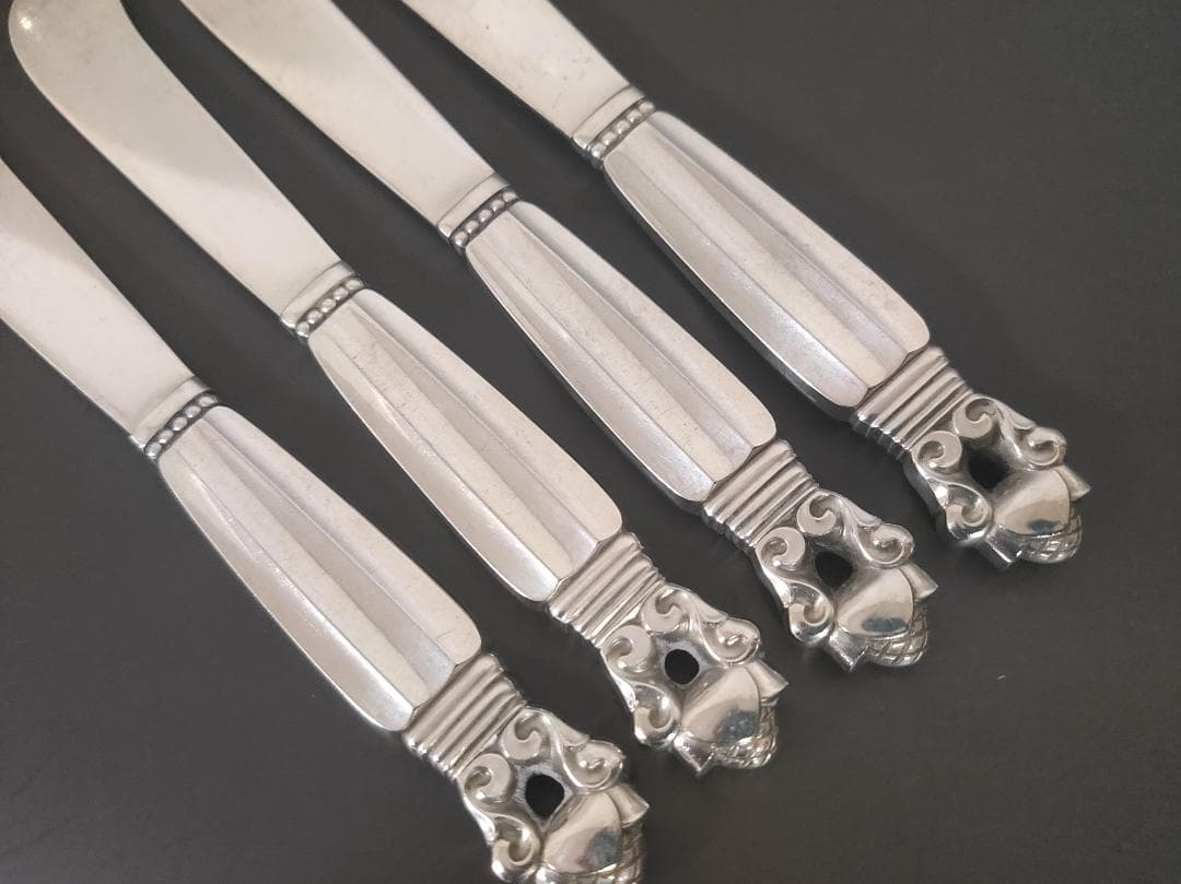 ジョージジェンセン エコーン バター ナイフ 4本 純銀製 アンティーク