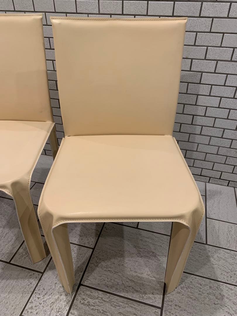 MADEイタリア製／Arper総本革アルペール2脚セット