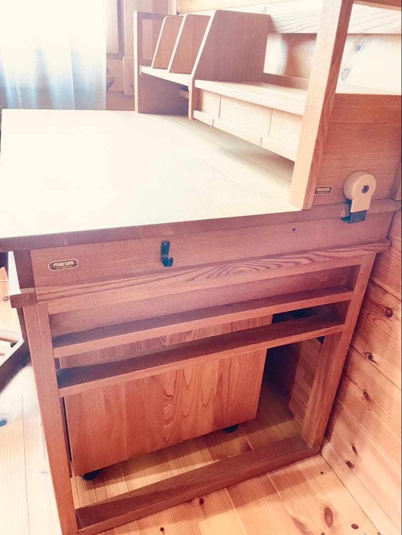 マルニ木工　天然木　学習机　デスク　高級学習机