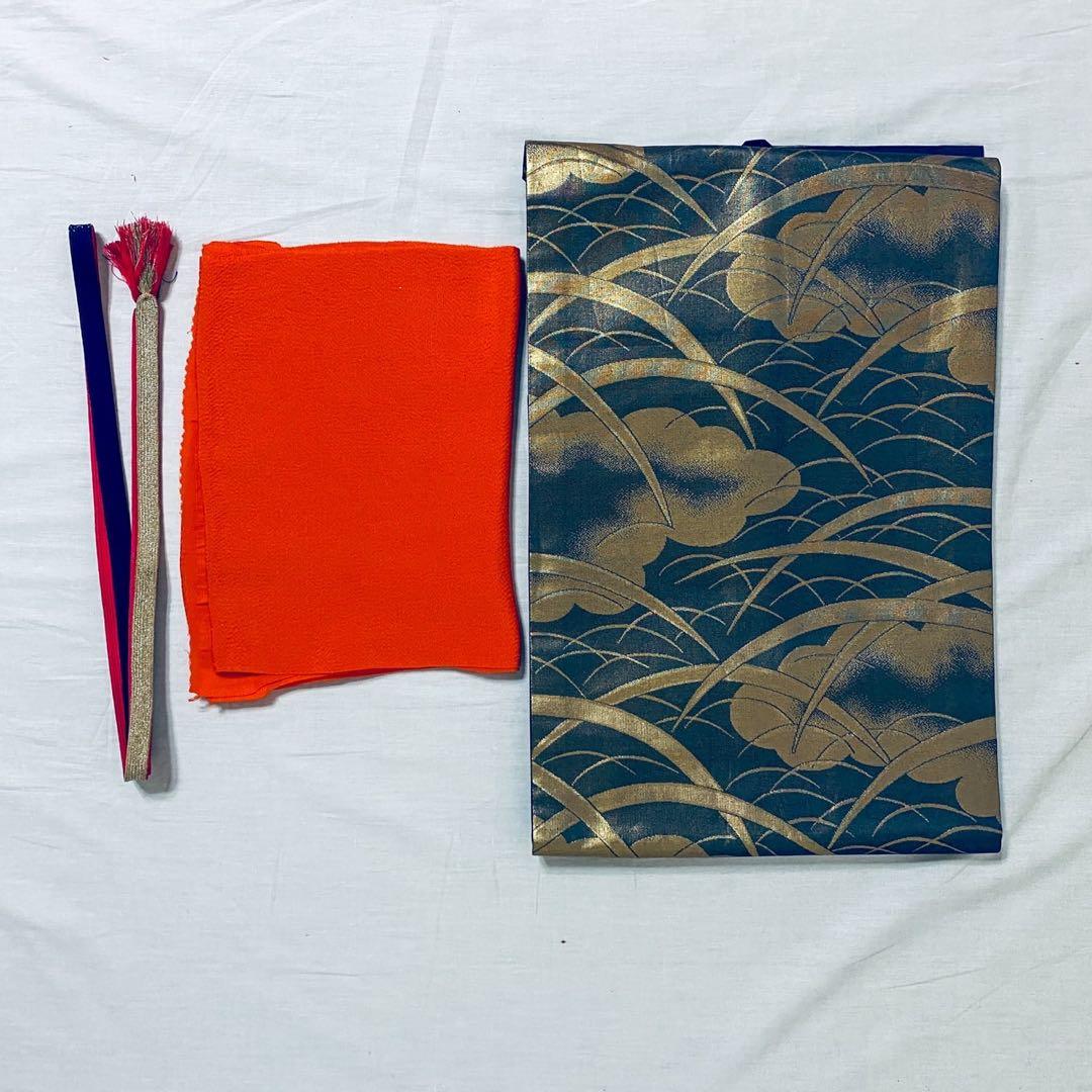 マ　十日町紬系 紬 着物　深色 先染め紬 訪問着　フルセット 普段着　美品　新品