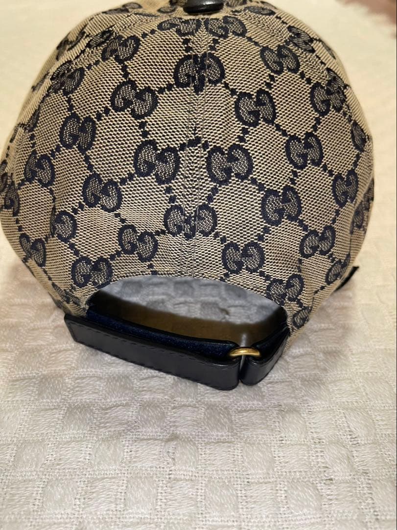 GUCCI GGパターンキャップ ベージュ/ネイビー