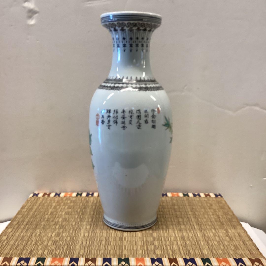 中国山水画 陶器 花瓶 2点セット