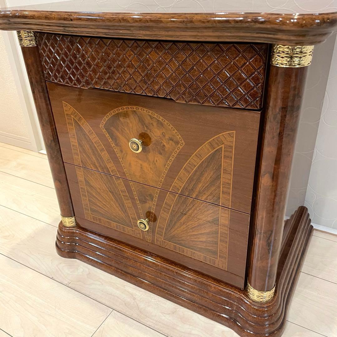 【美品】イタリア製 サルタレッリ 象嵌 サイドチェスト 高級インテリア 収納