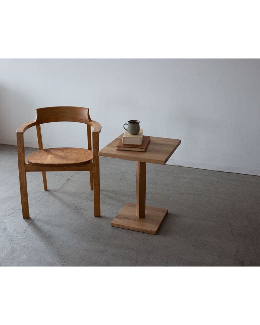 サイドテーブル43 カク ナラ材オイル塗装　オーク