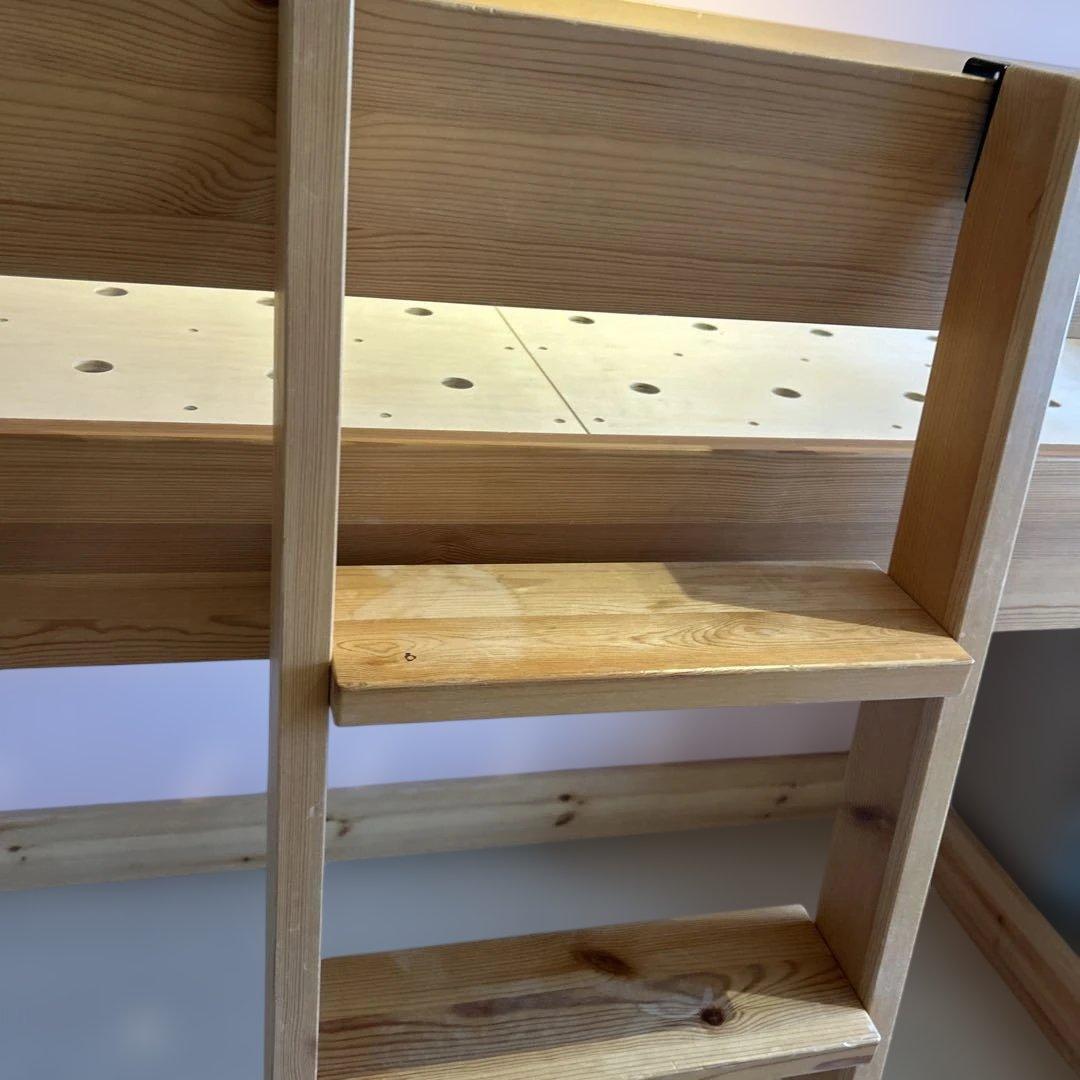 無印良品　パイン材ミドルベッド シンプルデザイン