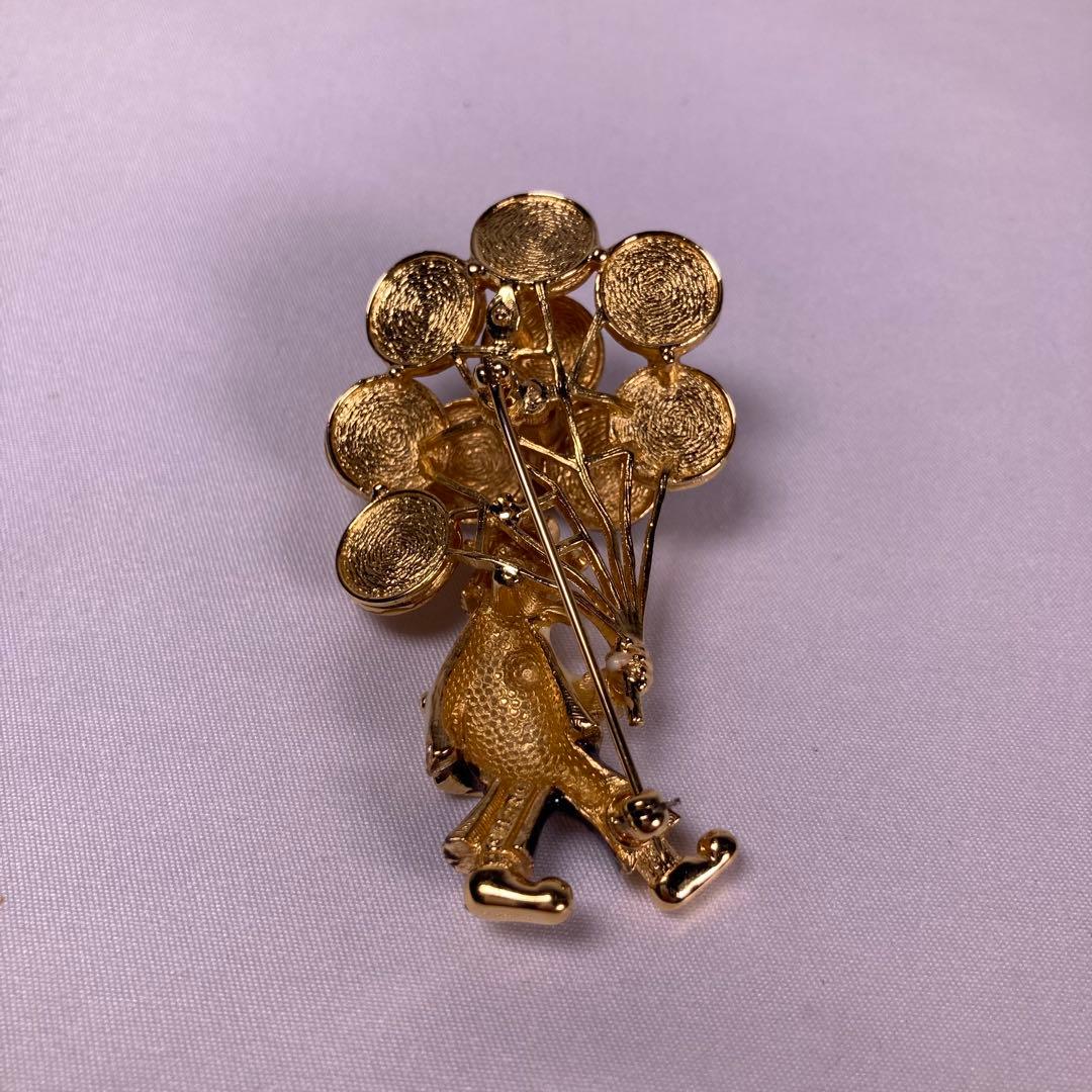 希少 CINER サイナー　ヴィンテージ 風船 ブローチ　ネイビー　ピンク