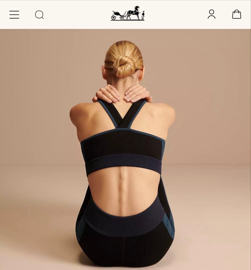 新品エルメス　ヨガウェアセット　ブラック&ネイビー